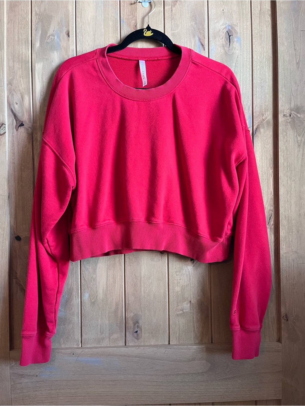 Fabletics Women's Cropped Crewneck Sweatshirt - Red - size Medium